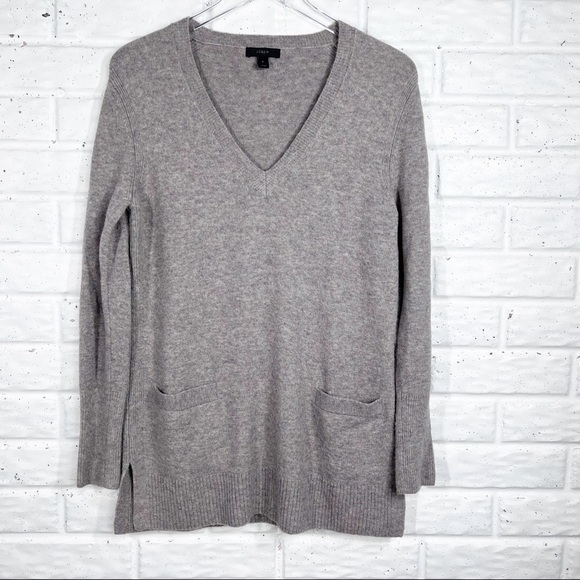 J.CREW Merino Wool | Alpaca blend v-neck sweater with pockets - Picture 1 of 8